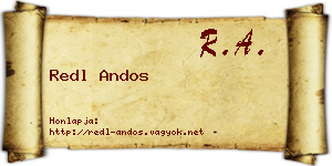 Redl Andos névjegykártya